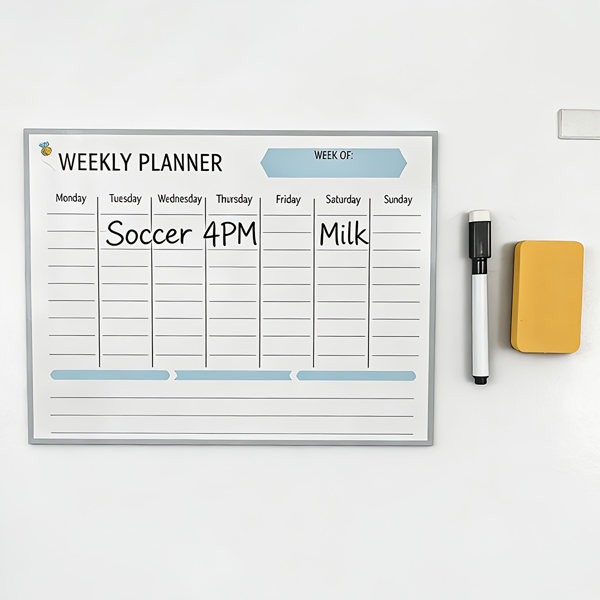 Magnetic Letter Board - Papan perencana mingguan magnetik, papan memo