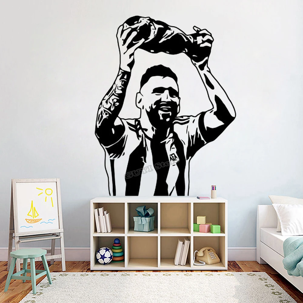 Kids Education Quotes - Messi stiker dinding stiker vinil sepak