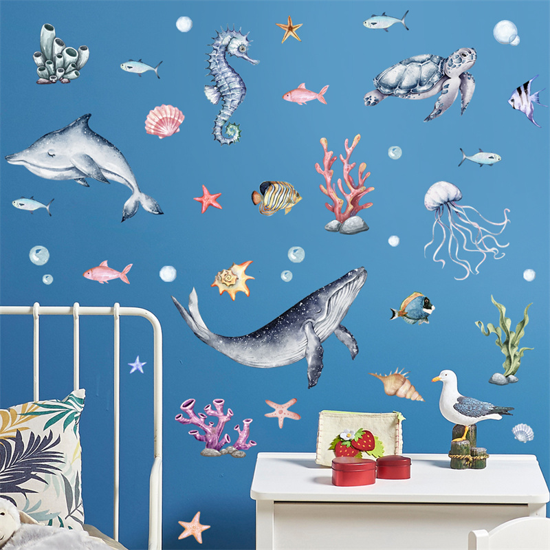 Stiker dinding hewan laut berc - Kids Education Quotes ulasan dan harga