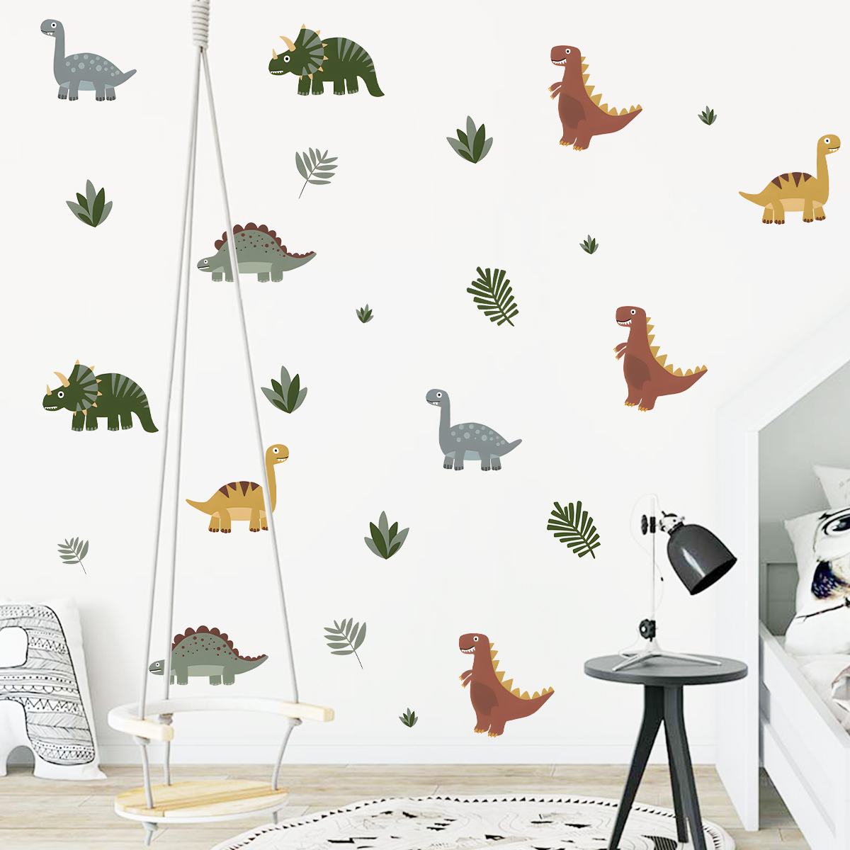Stiker dinding hewan daun dino - Kids Education Quotes ulasan dan harga